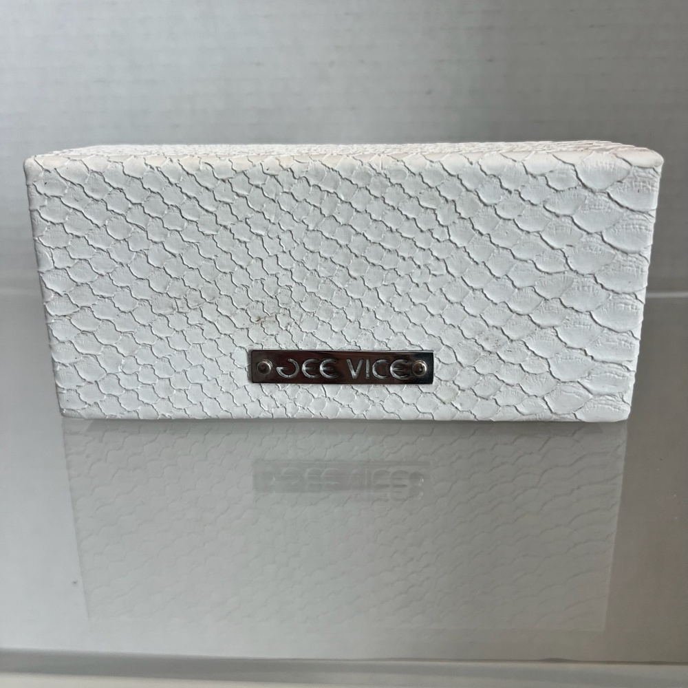 Jee Vice white snake skin texture hard-shell Lined Eyeglass case (CASE ONLY)